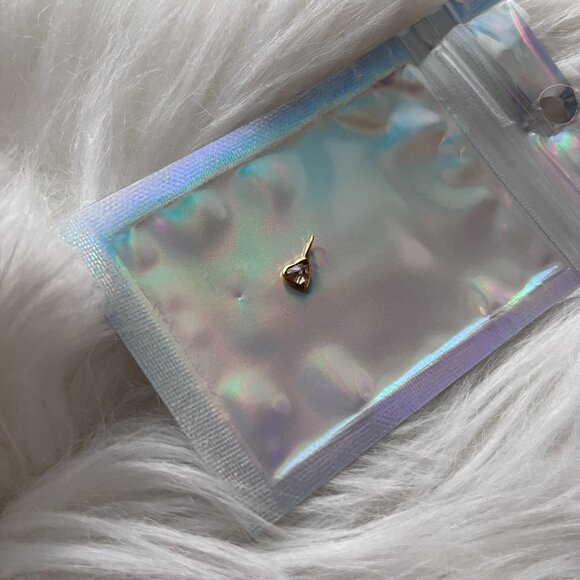 14K Yellow Gold Brown Diamond Heart Charm - Picture 2 of 5